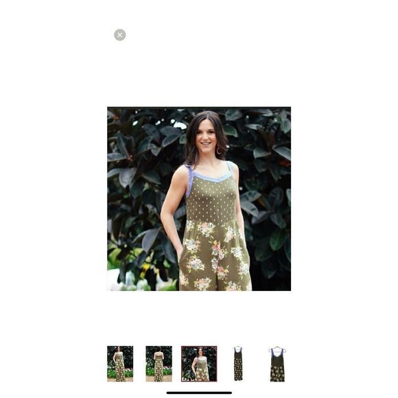 Matilda Jane Women’s Size Small Let’s Go Together Work of Art Jumpsuit Green NWT - Picture 8 of 14
